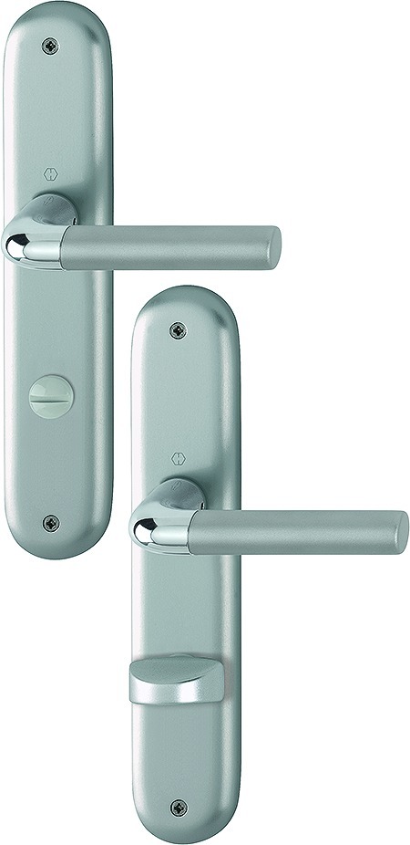 HOPPE® Drückergarnitur mit Langschild Bremen 1505/273P, Aluminium