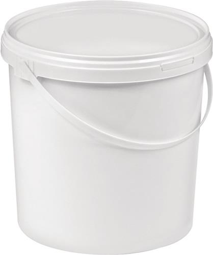 Nordwest Eimer 10l Kunststoff,lebensmittelecht weiß Bügelgr.u.Stülpdeckel D.250mm H.265mm