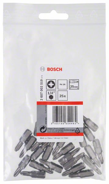 BOSCH Schrauberbit Extra-Hart Reduziert PH2R, 25 mm, 25er-Pack