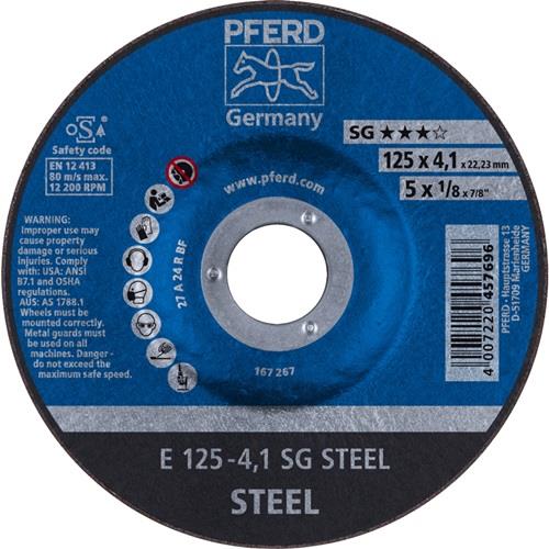 PFERD Schruppscheibe SG STEEL D125xS4,1mm gekr.STA Bohr.22,23mm PFERD