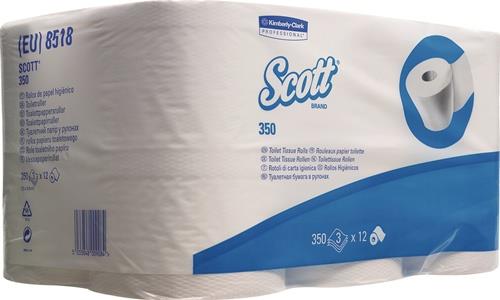 SCOTT Toilettenpapier Scott 8518 3-lagig,Kleinrollen 36 RL à 350 Bl.=12600 Bl. SCOTT