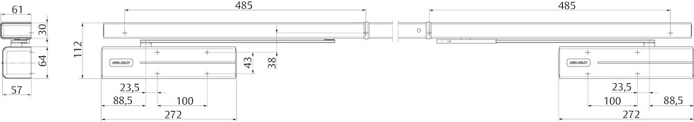 effeff Gleitschiene DCG-22-32N, Aluminium