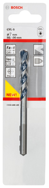 BOSCH Betonbohrer CYL-5, Blue Granite, 7 x 50 x 100 mm