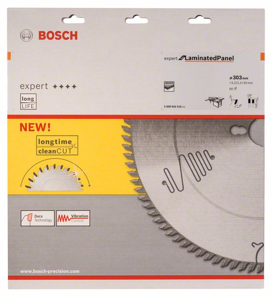 BOSCH Kreissägeblatt Expert for Laminated Panel, 303 x 30 x 3,2 mm, 60