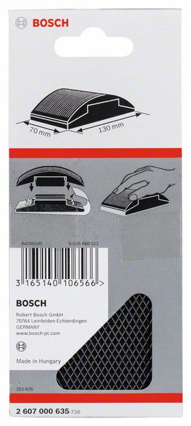 BOSCH Handschleifklotz, 70 x 130 mm, Gummi