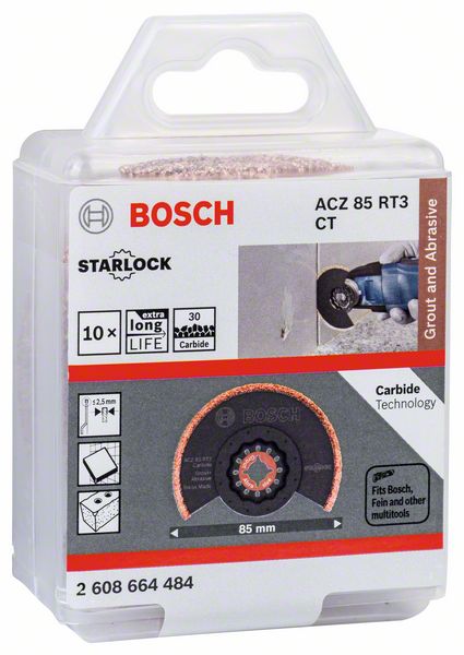 BOSCH Carbide-RIFF Segmentsägeblatt ACZ 85 RT3, 85 mm, 10er-Pack