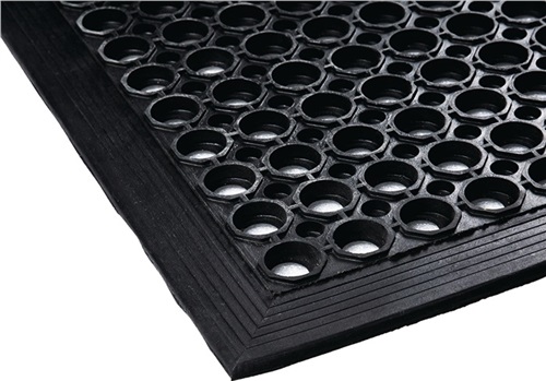 Nordwest Anti-Ermüdungsmatte B.0,9m L.1,5m D.12mm schwarz NR/SBR o.Gewebeeinlage