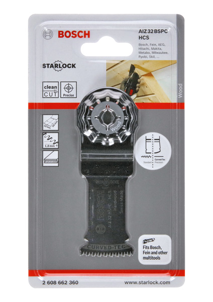 BOSCH HCS Tauchsägeblatt AIZ 32 BSPC Hard Wood, 50 x 32 mm, 1er-Pack