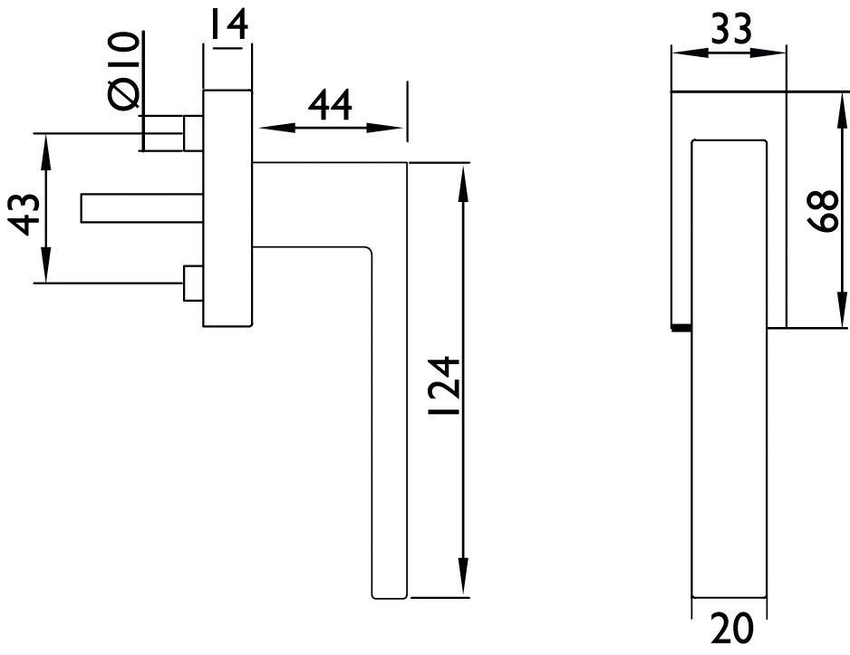 HERMAT Fenstergriff WEST 1682.L, Edelstahl