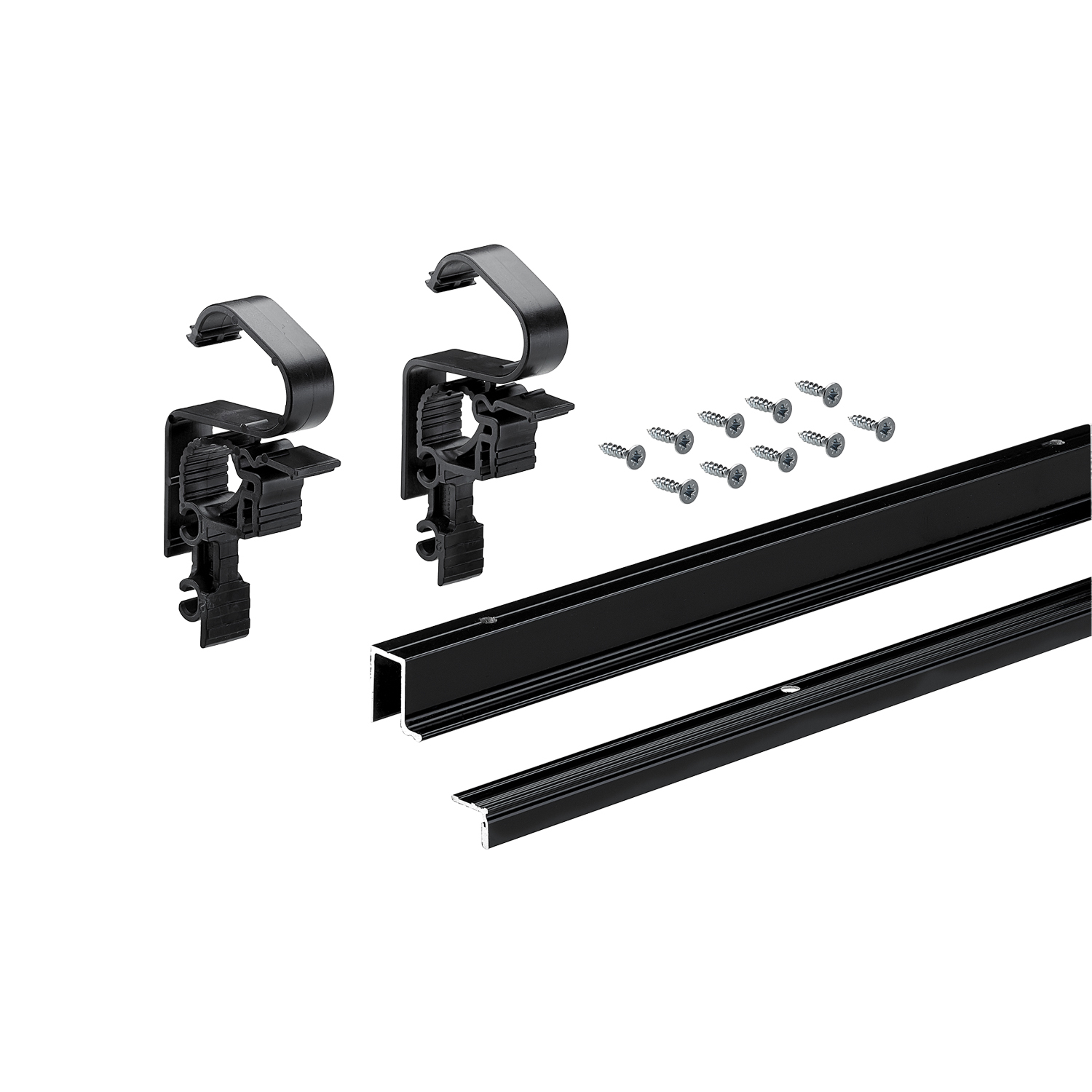 HETTICH WingLine L, Profilset mit unterer Führung, 2400, pulverbeschichtet schwarz, 9279125