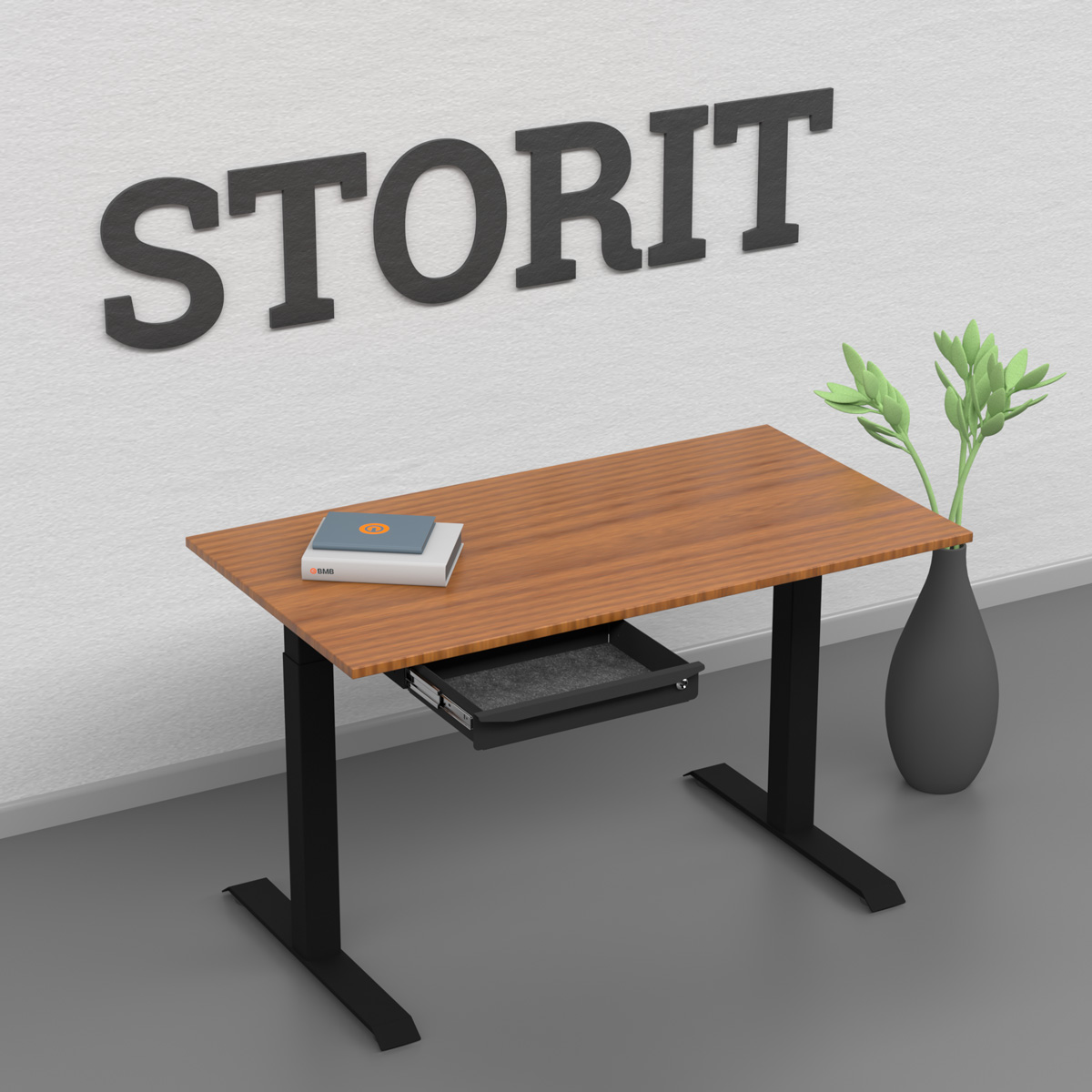 BMB STORIT Schublade, abschließbar, Unterbau, Schwarz