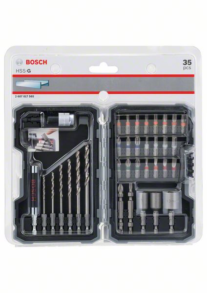 BOSCH Bitset mit Metallbohrern und Extra Hard-Schrauberbits, 35-teilig