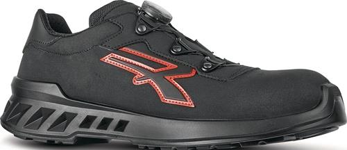 U.POWER Sicherheitshalbschuh Caesar Gr.44 schwarz/rot S3 CI SRC ESD EN20345 Mikrofaser