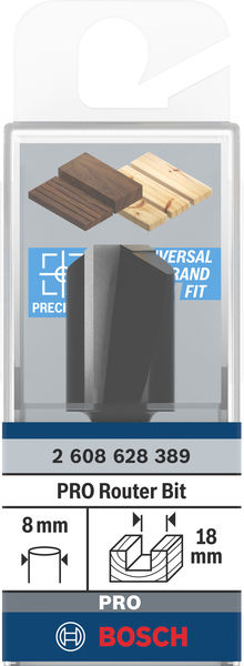 BOSCH Nutfräser Standard for Wood, 8 mm, D1 18 mm, L 25 mm, G 56 mm