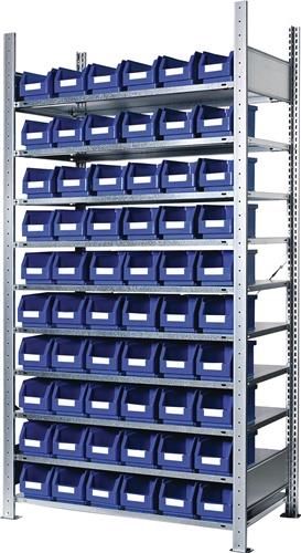 KAPPES Steckregal H2000xB1000xT300mm Grundregal 10 Stahl-Bd.60xGr.6 blau KAPPES