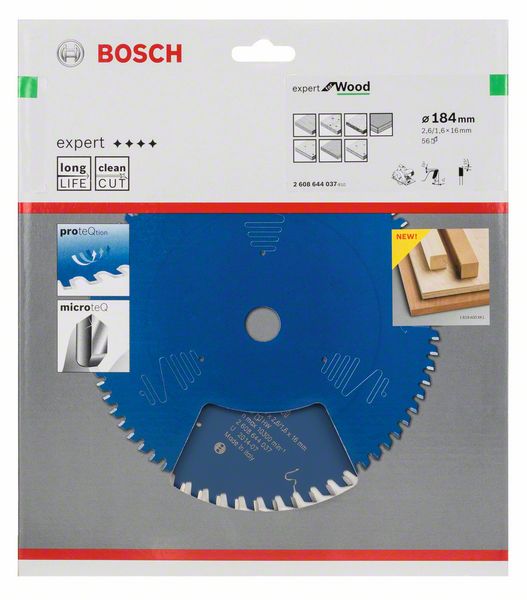 BOSCH Kreissägeblatt Expert for Wood, 184 x 16 x 2,6 mm, 56