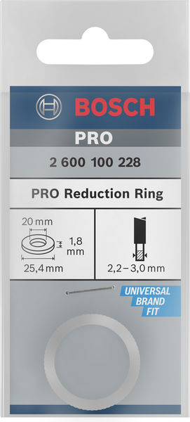 BOSCH Reduzierring für Kreissägeblätter, 25,4 x 20 x 1,8 mm