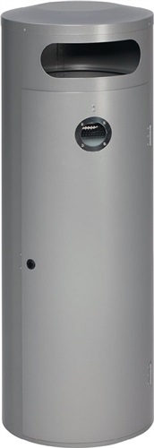 VAR Abfallbehälter H1245xØ420mm 90l silber m.integriertem Ascher
