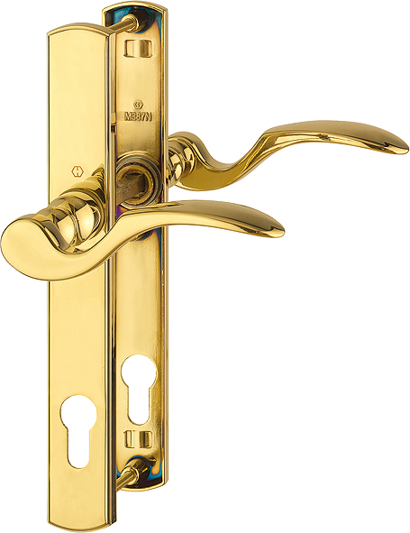 HOPPE® Drückergarnitur mit Schmalschild München M112SH/387N, Messing, 6820500