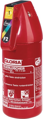 GLORIA KFZ-Pulverfeuerlöscher 2kg m.Dauerdruck Brandkl.13 A 89 B C m.Manom.+Halt.GLORIA GLORIA KFZ-Pulverfeuerlöscher 2kg m.Dauerdruck Brandkl.13 A 89 B C m.Manom.+Halt.GLORIA