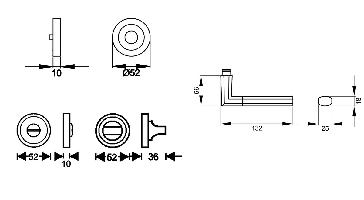 KARCHER DESIGN Drückergarnitur ER48 - Oregon, Bad, Edelstahl