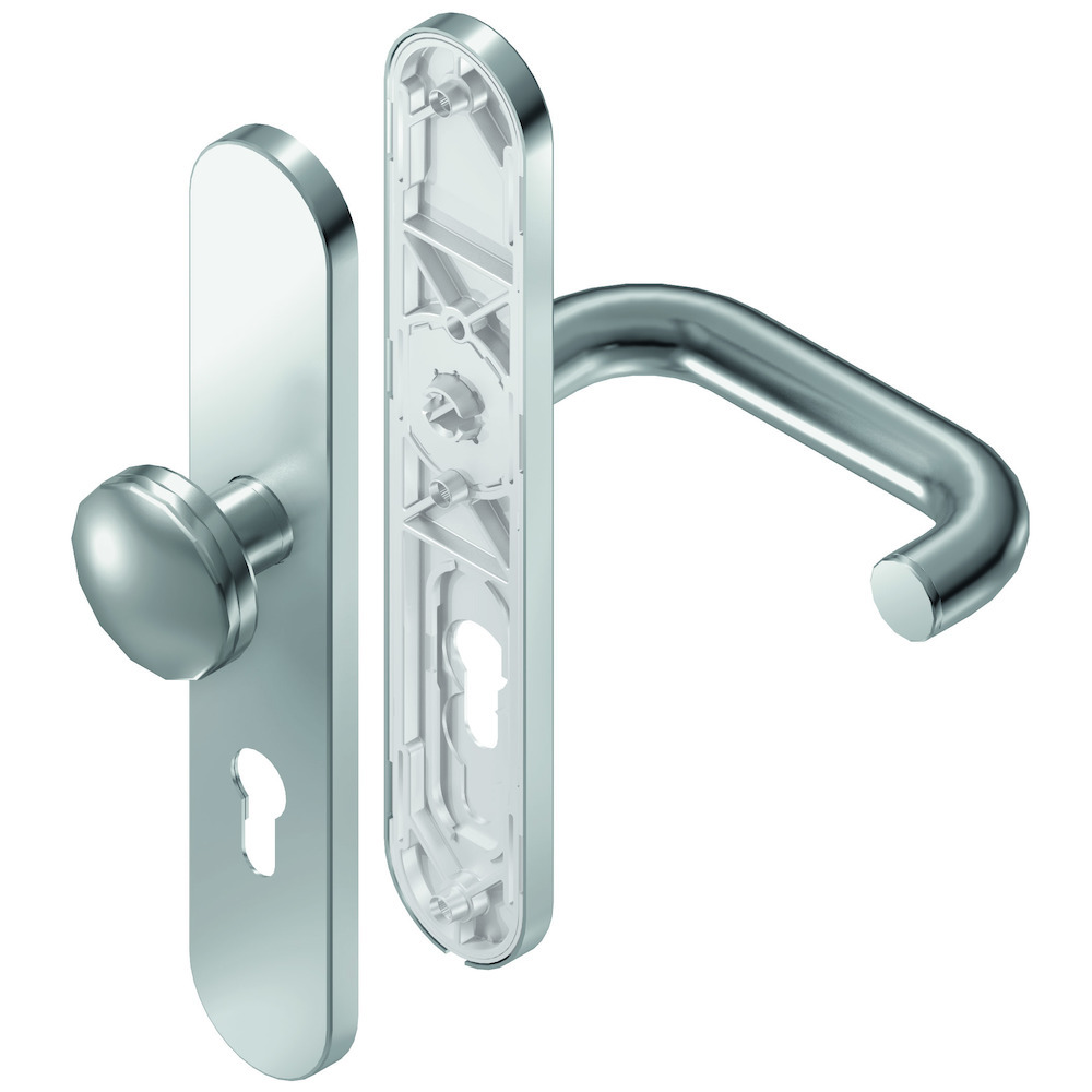 BKS Wechselgarnitur RONDO H1.0/K1.0 mit Langschild B-70220, oval, Edelstahl