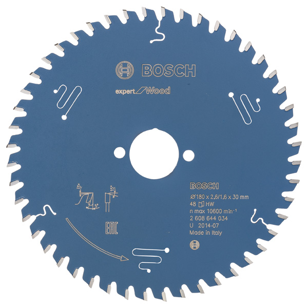 BOSCH Kreissägeblatt Expert for Wood, 180 x 30 x 2,6 mm, 48