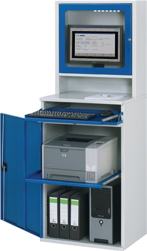 RAU Computerschrank H1770xB650xT520mm stationär enzianblau/lichtgrau Monitorgehäuse