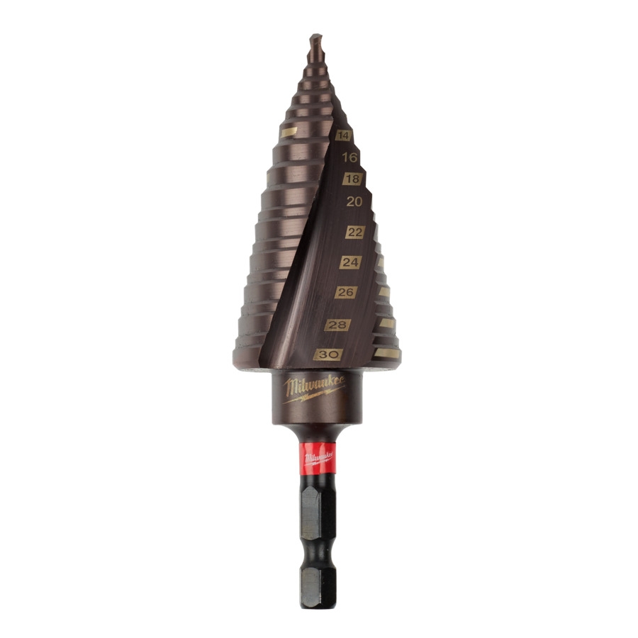 MILWAUKEE 4 bis 30 mm, 2 mm & 3 mm Stufen SHOCKWAVE Stufenbohrer