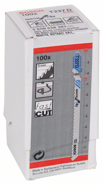 BOSCH Stichsägeblatt T 227 D Special for Alu, 100er-Pack