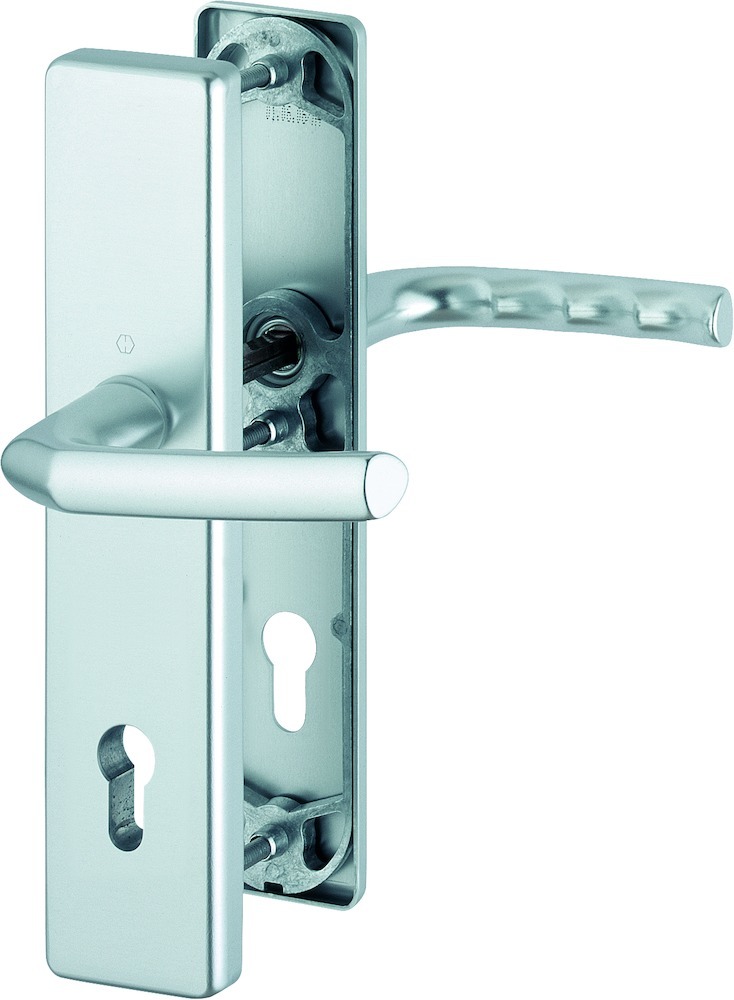 HOPPE® Schutz-Drückergarnitur mit Langschild Birmingham 1117/2221A/2440, 10/92 mm, Aluminium, 11564575