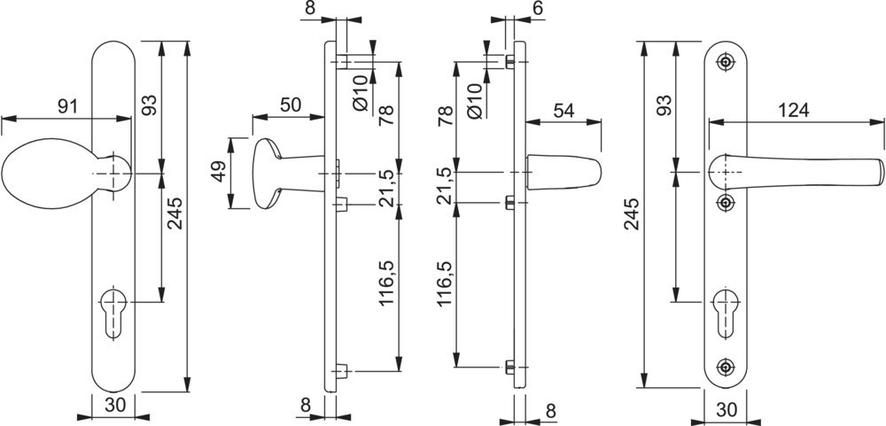 HOPPE® Wechselgarnitur mit Schmalschild Tôkyô 76G/3346/1710RH, Aluminium, 11734760 HOPPE® Wechselgarnitur mit Schmalschild Tôkyô 76G/3346/1710RH, Aluminium, 11734760