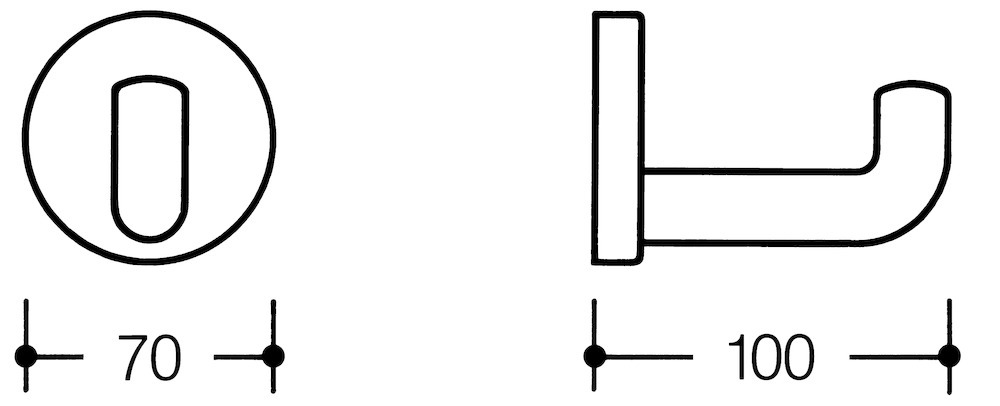 HEWI Wandhaken 477.90.030, Polyamid, 477.90.030 99