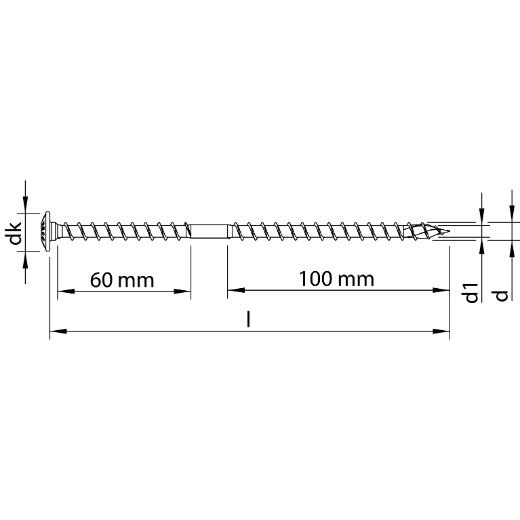 HECO TOPIX-plus T Solar A2 8,0 x 180, Tellerkopf, T-Drive, UK-Gewinde, blank, gleitbeschichtet