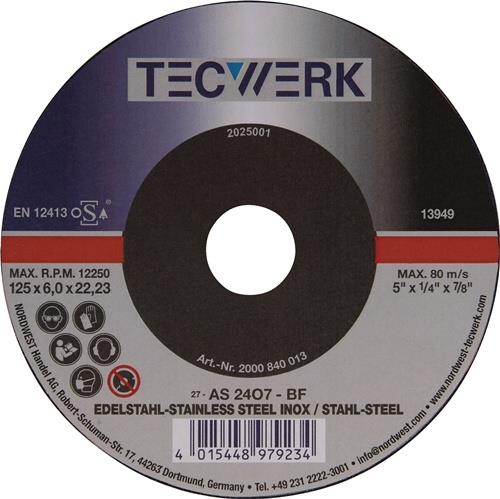 TECWERK Schruppscheibe D125xS6mm gekr.Univ.Bohr.22,23mm TECWERK