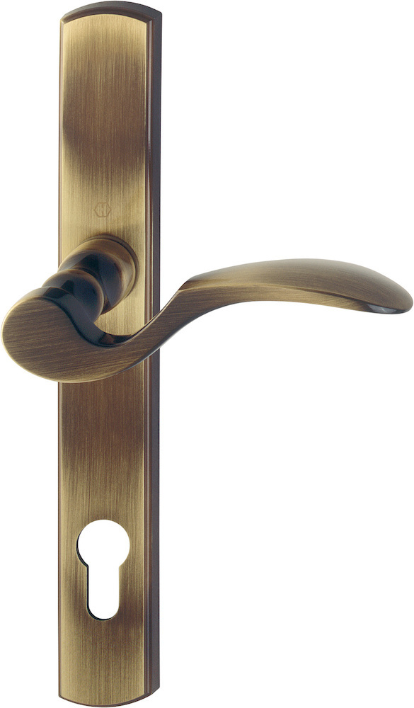 HOPPE® Drückergarnitur mit Schmalschild München M112SH/387N, Messing, 6820534