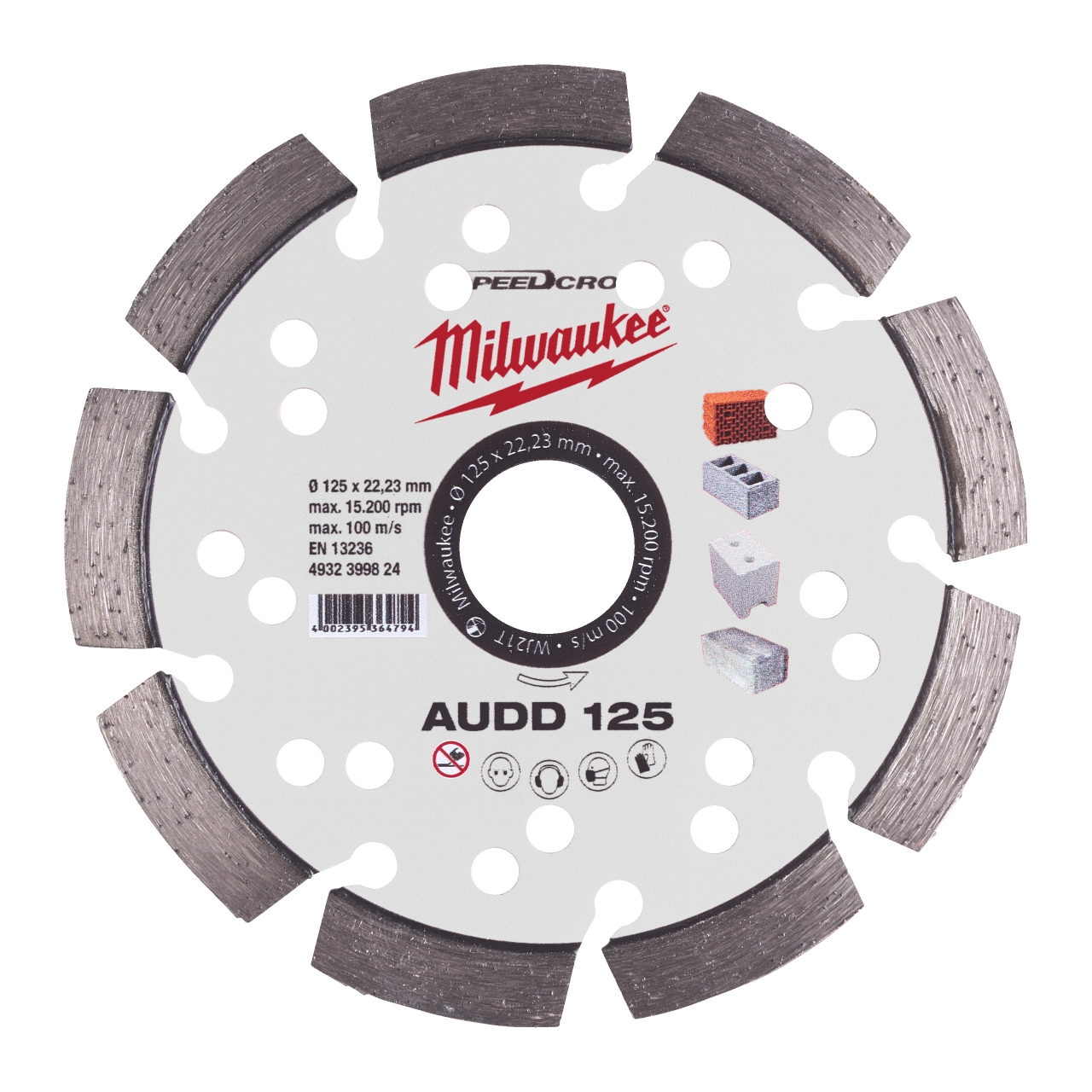 MILWAUKEE für abrasive Materialien Speedcross Diamanttrennscheibe AUDD 125 mm