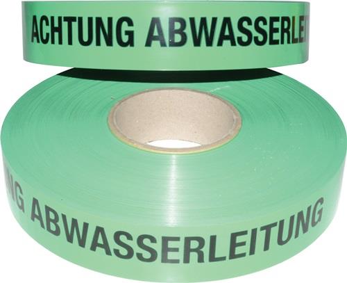 MULTICOLL Trassenwarnband Aufdruck Achtung Abwasserleitung B.40mm L.250m grün