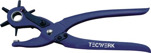 TECWERK Revolverlochzange Gesamt-L.240mm 2/2,5/3/3,5/4 u.5mm blau pulv.TECWERK