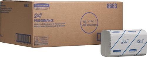 KIMBERLY-CLARK Handtuch Scott® 6663 1-lagig,geprägt weiß L315xB215ca.mm 3180 Tücher/VE