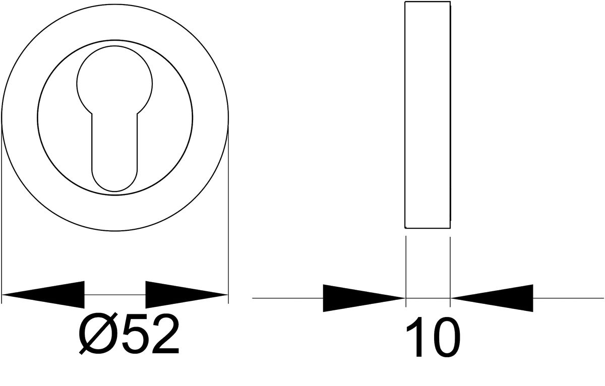 KARCHER DESIGN ESR332 PZ 71 - Schutzrosette ohne Kernziehschutz, RC2, Edelstahl