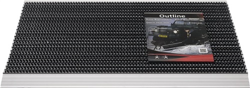 Nordwest Fußmatte Alu-Anlaufkante schwarz/silber PP/Alu L500xB800xS22mm