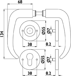 aptec Drückergarnitur mit Rosetten BASIC 06 1806.KL/2073 MI, Edelstahl aptec Drückergarnitur mit Rosetten BASIC 06 1806.KL/2073 MI, Edelstahl
