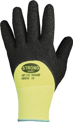 STRONGHAND Handschuh NEONGRIP Gr.8 neongelb/schwarz EN 420,EN 388 PSA II STRONGHAND