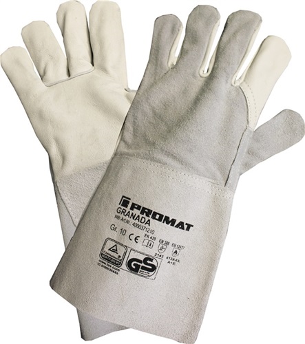PROMAT Schweißerhandschuhe Granada Gr.10 grau EN 388/407/12477 6PA