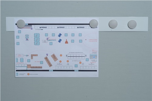 MAGNETOPLAN Magnetleiste L500xB50xS0,5mm weiß selbstklebend MAGNETOPLAN