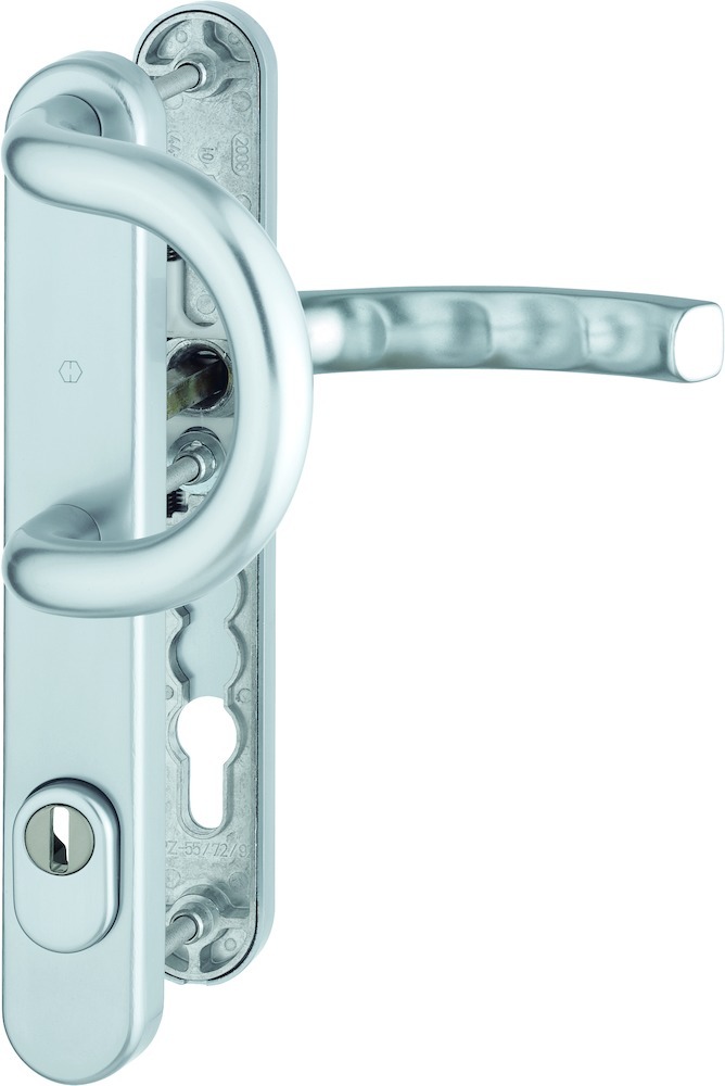 HOPPE® Schutz-Wechselgarnitur mit Schmalschild Liège 538G/3359ZA/3357N/1540, Aluminium, 11623725