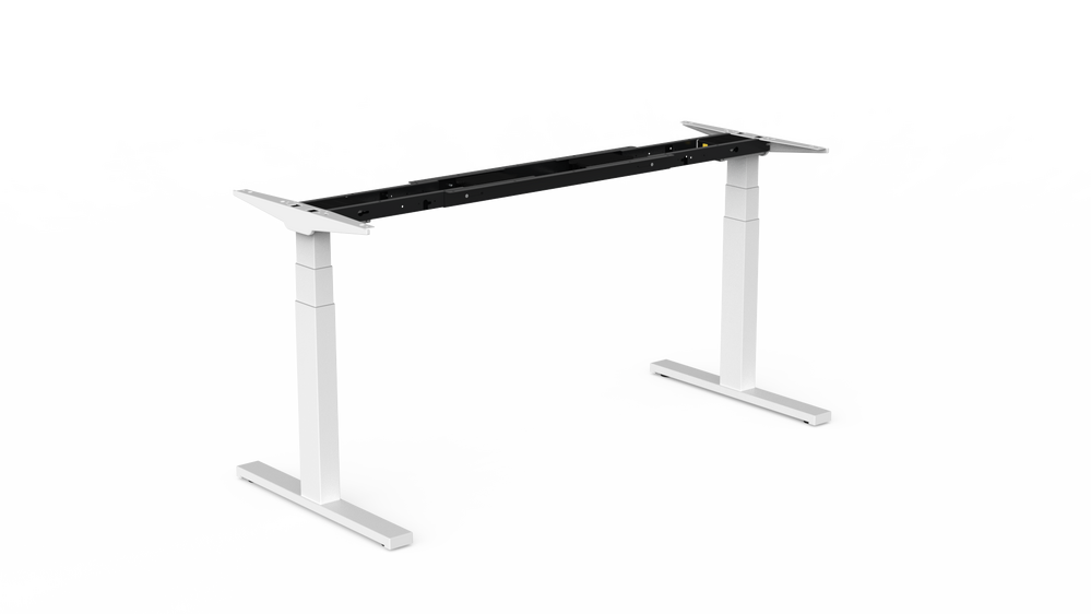 Veyhl Veyhl Tischgestell Evotec 3D eckig mit Display/Memory, 650 mm Hub, RAL 9006 weißaluminium