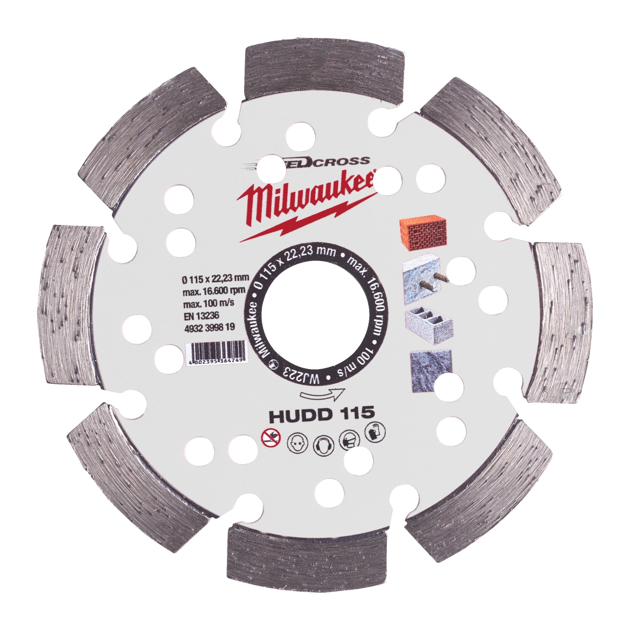 MILWAUKEE für harte Materialien Speedcross Diamanttrennscheibe HUDD 115 mm