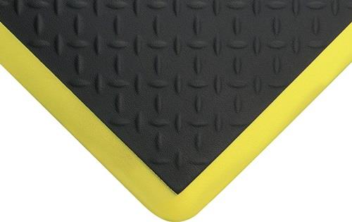 COBA Arbeitsplatzbodenbelag L900xB600xS18mm schwarz m.gelben Streifen PU COBA